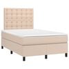 vidaXL Cama boxspring c/ colch&atilde;o 120x190cm couro artificial cappuccino