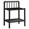vidaXL Mesa de cabeceira 43x34,5x62,5 cm metal e vidro preto