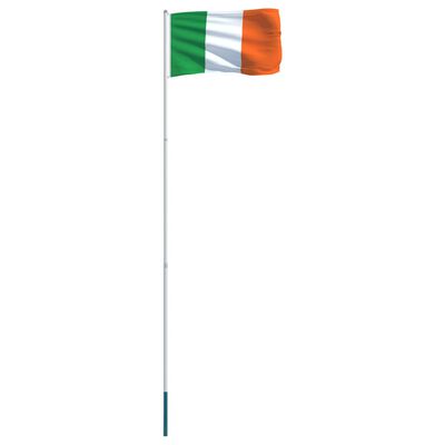 vidaXL Bandeira da Irlanda com mastro de alumínio 4 m