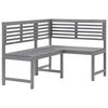vidaXL Banco de canto p/ jardim 140 cm madeira ac&aacute;cia maci&ccedil;a cinzento