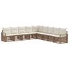 vidaXL Conjunto de Sof&aacute; de Jardim 9 unid. Bege vime PE
