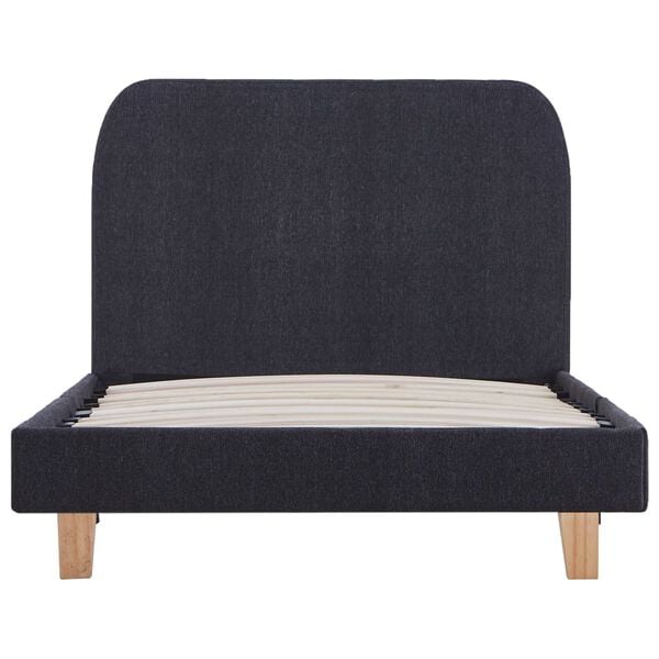 vidaXL Estrutura de cama em tecido 90x200 cm cinzento-escuro