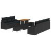 vidaXL Conjunto de Sof&aacute; de Jardim 10 unid. Preto vime PE