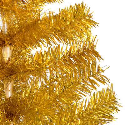 vidaXL Árvore Natal artificial pré-iluminada c/bolas 120cm PET dourado