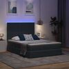 vidaXL Cama com arruma&ccedil;&atilde;o e LED Cinza Escuro 140 x 200 cm Veludo