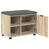 vidaXL Banco de Hall com almofada Carvalho Sonoma 60 x 38 x 46 cm