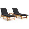 vidaXL 3 pcs conjunto lounge para jardim vime PE e ac&aacute;cia maci&ccedil;a