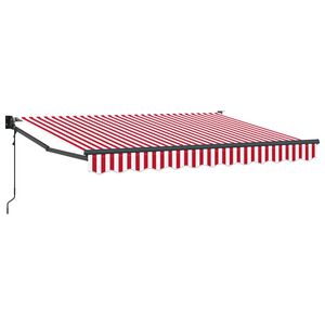 vidaXL Toldo Retr&aacute;til El&eacute;trico Vermelho e Branco 2,5 x 2 m