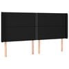 vidaXL Cabeceira de cama c/ abas tecido 183x16x118/128 cm preto