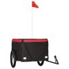 vidaXL Reboque para bicicleta 45 kg ferro preto e vermelho