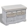 vidaXL Banco de arruma&ccedil;&atilde;o 62x33x42 cm madeira de paulownia branco