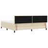 vidaXL Cama Box com colch&atilde;o com cabeceira Creme 200 x 200 cm tecido