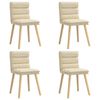 vidaXL Cadeiras de jantar 4 pcs tecido cor creme