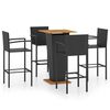 vidaXL 5 pcs conjunto de bar para jardim preto