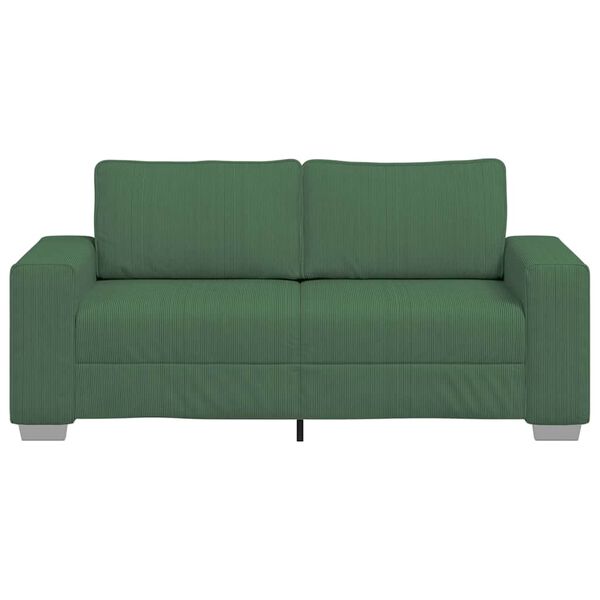vidaXL Sof&aacute;-luvas 140 cm tecido corduroy verde escuro