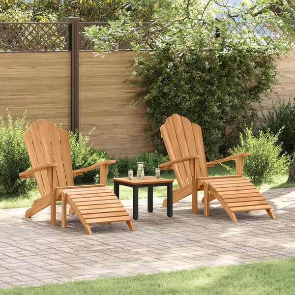 vidaXL Cadeira Adirondack 2 pcs Castanho 137 x 77 x 95 cm