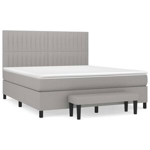 vidaXL Cama com molas/colch&atilde;o 180x200 cm tecido cinzento-claro