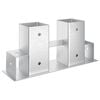 Ajuda para Empilhamento de Lenha 12 pcs Prateado 34 x 10 x 15 cm A&ccedil;o