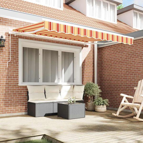 vidaXL Toldo Retr&aacute;til Amarelo 350 x 200 cm tecido