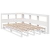 vidaXL Cama com estante sem colch&atilde;o 120x190 cm pinho maci&ccedil;o branco