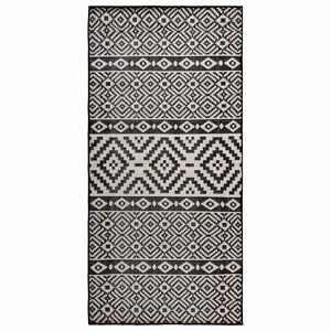 vidaXL Tapete de tecido plano para exterior 80x150 cm riscas pretas