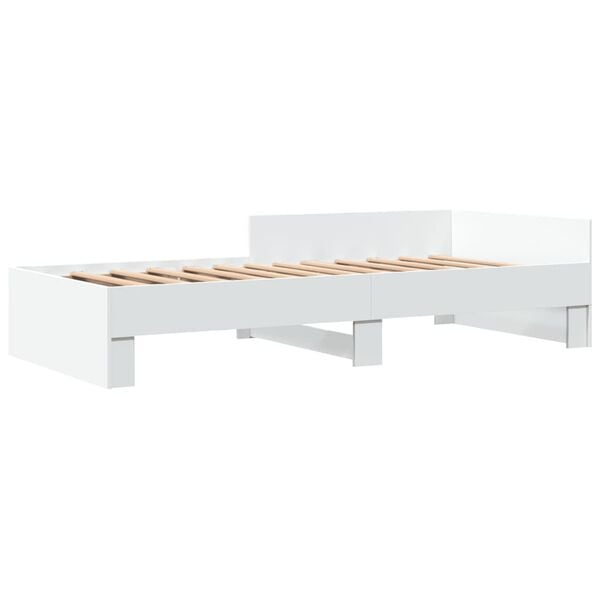 vidaXL Estrutura de cama 100x200 cm derivados de madeira branco