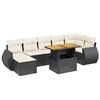 vidaXL 8 pcs conjunto sof&aacute;s de jardim com almofad&otilde;es vime PE preto