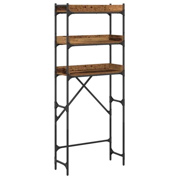 vidaXL Prateleira para Máquina de Lavar com prateleira Madeira antiga