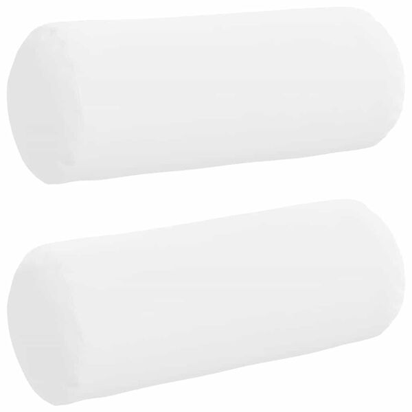 vidaXL Almofadas de Apoio 2 pcs Branco &Oslash; 15 x 40 cm tecido