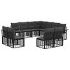 vidaXL Conjunto de Sof&aacute;s para Exterior 11 unid. Preto e Cinza Escuro