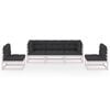 vidaXL 5 pcs conjunto lounge de jardim c/ almofad&otilde;es pinho maci&ccedil;o