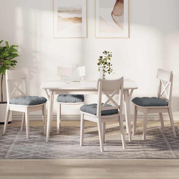 vidaXL Almofadas de Assento 4 pcs Cinzento-claro 40 x 40 x 12 cm