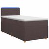 vidaXL Cama box spring com colch&atilde;o Marrom Escuro 90 x 190 cm Tecido