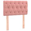 vidaXL Cabeceira de cama c/ luzes LED veludo 80x7x78/88 cm rosa