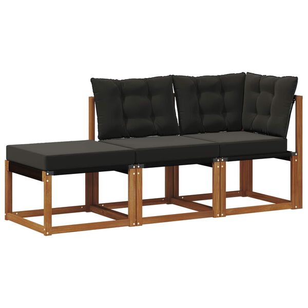 vidaXL Unidades de Sof&aacute; Seccional Externo com almofada 3 Pe&ccedil;a Natural