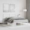 vidaXL Estrutura de cama com cabeceira 140x190 cm metal branco
