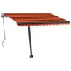 vidaXL Toldo autom. LED e sensor de vento 300x250 cm laranja/castanho