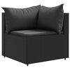 vidaXL 6 pcs conjunto lounge de jardim c/ almofad&otilde;es vime PE preto