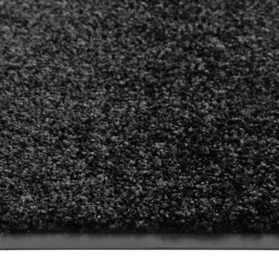 vidaXL Tapete de porta lavável 90x150 cm preto