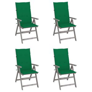 vidaXL Cadeiras jardim reclin&aacute;veis c/ almofad&otilde;es 4 pcs ac&aacute;cia maci&ccedil;a