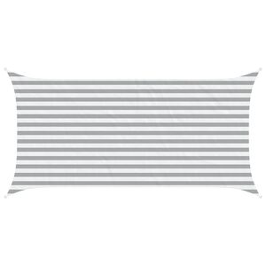vidaXL Vela de sombra solar Cinza Claro e Branco 4 x 2 m