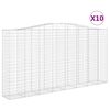 vidaXL Cestos gabi&atilde;o arqueados 10 pcs 400x50x200/220 ferro galvanizado