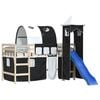 VidaXL Cortinas para cama elevada com t&uacute;nel e torre branco e preto