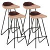 vidaXL Bancos de bar 4 pcs couro genu&iacute;no castanho