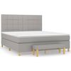 vidaXL Cama com molas/colch&atilde;o 180x200 cm tecido cinzento-claro