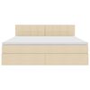 vidaXL Cama com arruma&ccedil;&atilde;o e LED com colch&atilde;o Creme 160 x 200 cm tecido