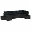vidaXL Conjunto de Sof&aacute; de Jardim 7 unid. Preto vime PE