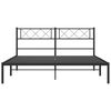 vidaXL Estrutura de cama com cabeceira 140x200 cm metal preto