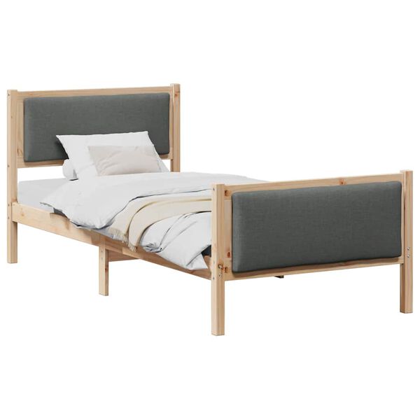 vidaXL Estrutura da Cama com cabeceira Cinza Escuro 90 x 200 cm tecido
