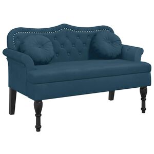 vidaXL Banco com almofad&otilde;es 120,5x65x75 cm veludo azul